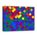 Gay Pride Diagonal Pixels Design Canvas 16  x 12  (Stretched) View1