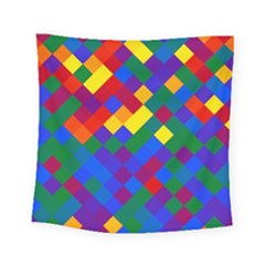 Gay Pride Diagonal Pixels Design Square Tapestry (small) by VernenInk