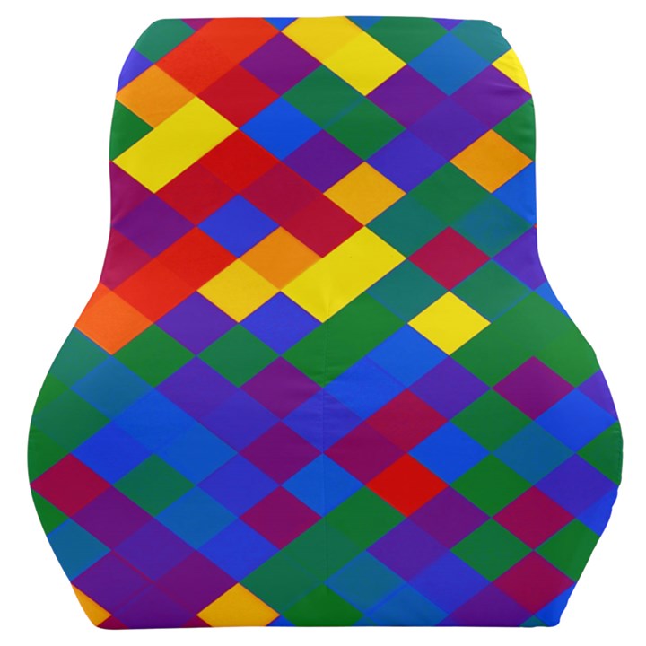 Gay Pride Diagonal Pixels Design Car Seat Back Cushion 