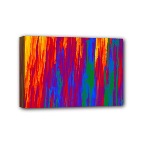 Gay Pride Rainbow Vertical Paint Strokes Mini Canvas 6  X 4  (stretched)