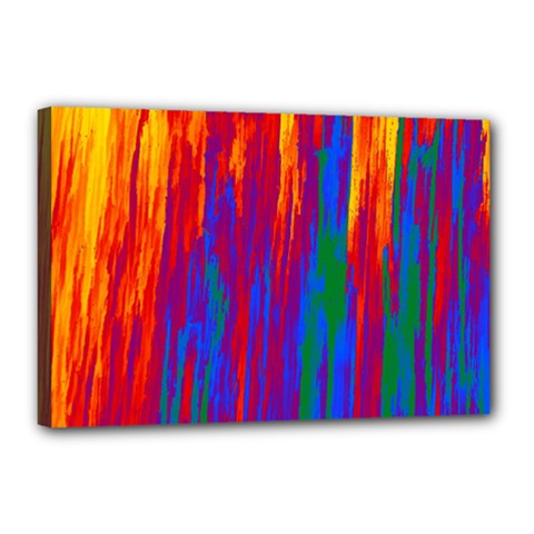 Gay Pride Rainbow Vertical Paint Strokes Canvas 18  X 12  (stretched) by VernenInk