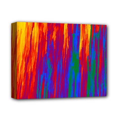 Gay Pride Rainbow Vertical Paint Strokes Deluxe Canvas 14  X 11  (stretched) by VernenInk