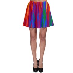 Gay Pride Rainbow Vertical Paint Strokes Skater Skirt