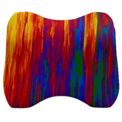 Gay Pride Rainbow Vertical Paint Strokes Velour Head Support Cushion by VernenInk