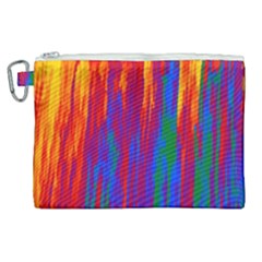 Gay Pride Rainbow Vertical Paint Strokes Canvas Cosmetic Bag (xl)