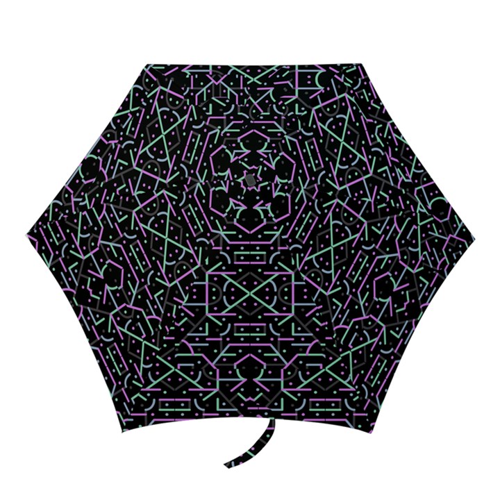 Lines And Dots Motif Geometric Seamless Pattern Mini Folding Umbrellas