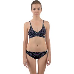 Lines And Dots Motif Geometric Seamless Pattern Wrap Around Bikini Set by dflcprintsclothing