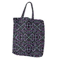 Lines And Dots Motif Geometric Seamless Pattern Giant Grocery Tote by dflcprintsclothing