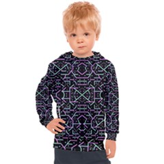 Lines And Dots Motif Geometric Seamless Pattern Kids  Hooded Pullover