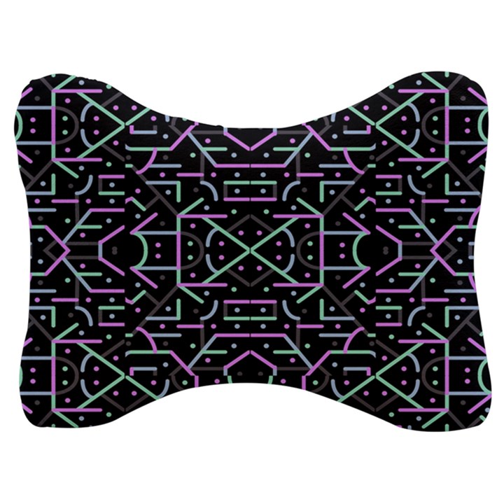 Lines And Dots Motif Geometric Seamless Pattern Velour Seat Head Rest Cushion