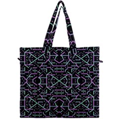 Lines And Dots Motif Geometric Seamless Pattern Canvas Travel Bag by dflcprintsclothing