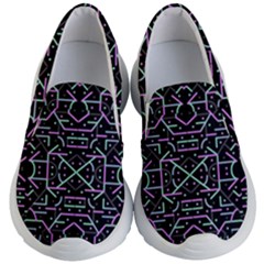 Lines And Dots Motif Geometric Seamless Pattern Kids Lightweight Slip Ons by dflcprintsclothing