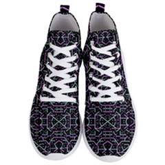 Lines And Dots Motif Geometric Seamless Pattern Men s Lightweight High Top Sneakers by dflcprintsclothing