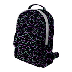 Lines And Dots Motif Geometric Seamless Pattern Flap Pocket Backpack (large)