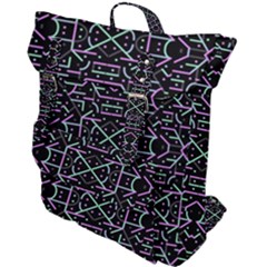 Lines And Dots Motif Geometric Seamless Pattern Buckle Up Backpack by dflcprintsclothing