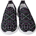 Lines And Dots Motif Geometric Seamless Pattern Kids  Slip On Sneakers View1