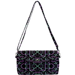 Lines And Dots Motif Geometric Seamless Pattern Removable Strap Clutch Bag