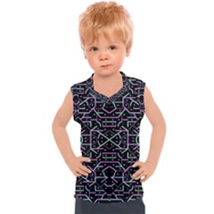 Lines And Dots Motif Geometric Seamless Pattern Kids  Sport Tank Top