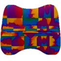 Gay Pride Rainbow Painted Abstract Squares Pattern Velour Head Support Cushion View2