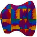 Gay Pride Rainbow Painted Abstract Squares Pattern Velour Head Support Cushion View4