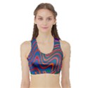 Gay Pride Rainbow Wavy Thin Layered Stripes Sports Bra with Border View1