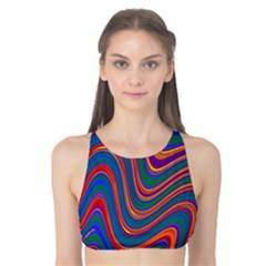 Gay Pride Rainbow Wavy Thin Layered Stripes Tank Bikini Top by VernenInk