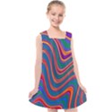 Gay Pride Rainbow Wavy Thin Layered Stripes Kids  Cross Back Dress View1