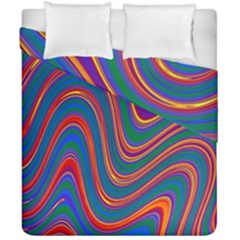 Gay Pride Rainbow Wavy Thin Layered Stripes Duvet Cover Double Side (california King Size) by VernenInk