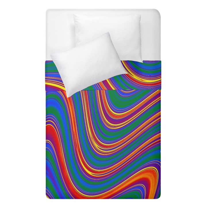 Gay Pride Rainbow Wavy Thin Layered Stripes Duvet Cover Double Side (Single Size)