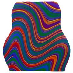 Gay Pride Rainbow Wavy Thin Layered Stripes Car Seat Velour Cushion 