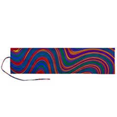 Gay Pride Rainbow Wavy Thin Layered Stripes Roll Up Canvas Pencil Holder (l)