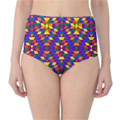 Gay Pride Geometric Diamond Pattern Classic High-waist Bikini Bottoms by VernenInk