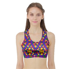 Gay Pride Geometric Diamond Pattern Sports Bra With Border by VernenInk