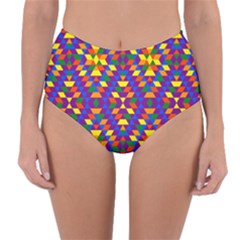 Gay Pride Geometric Diamond Pattern Reversible High-waist Bikini Bottoms by VernenInk