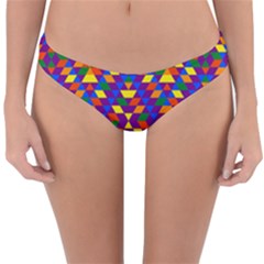 Gay Pride Geometric Diamond Pattern Reversible Hipster Bikini Bottoms by VernenInk