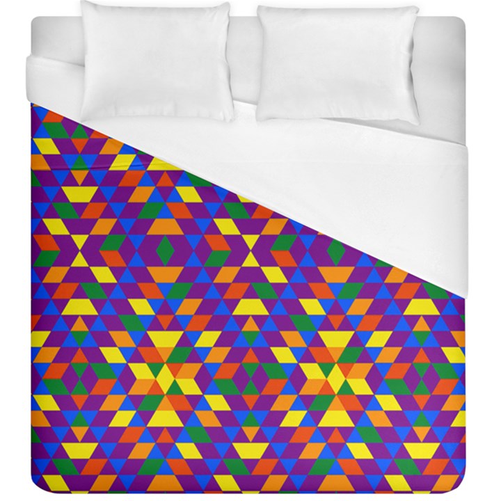 Gay Pride Geometric Diamond Pattern Duvet Cover (King Size)