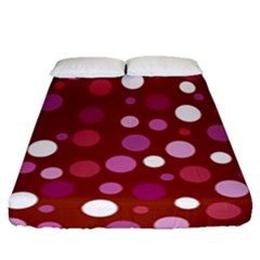 Lesbian Pride Flag Scattered Polka Dots Fitted Sheet (queen Size) by VernenInk