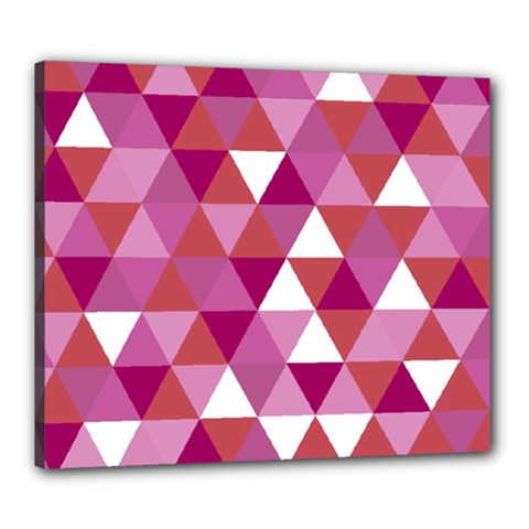 Lesbian Pride Alternating Triangles Canvas 24  X 20  (stretched) by VernenInk