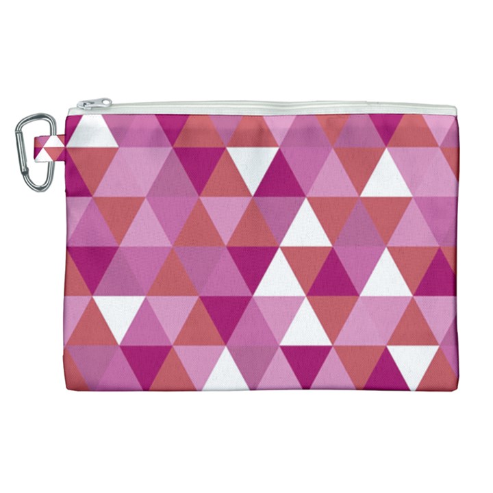 Lesbian Pride Alternating Triangles Canvas Cosmetic Bag (XL)