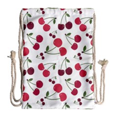 Cute Cherry Pattern Drawstring Bag (large) by TastefulDesigns