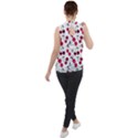 Cute cherry pattern Mock Neck Chiffon Sleeveless Top View2