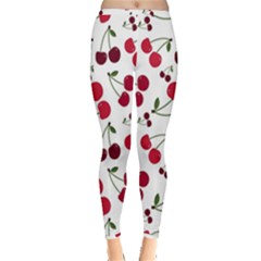 Cute Cherry Pattern Inside Out Leggings by TastefulDesigns