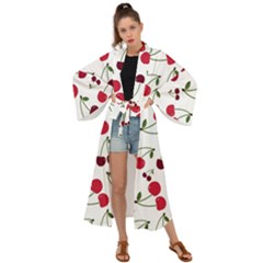 Cute Cherry Pattern Maxi Kimono by TastefulDesigns