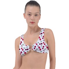 Cute Cherry Pattern Ring Detail Bikini Top by TastefulDesigns