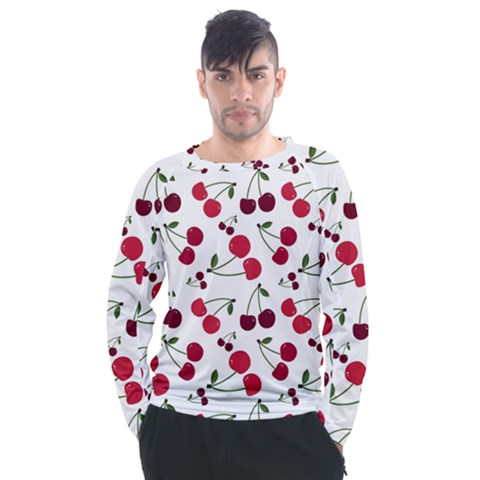 Cute Cherry Pattern Men s Long Sleeve Raglan Tee by TastefulDesigns