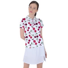 Cute Cherry Pattern Women s Polo Tee