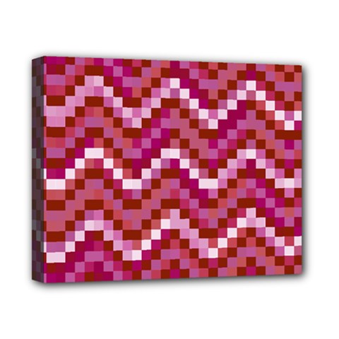 Lesbian Pride Pixellated Zigzag Stripes Canvas 10  X 8  (stretched) by VernenInk