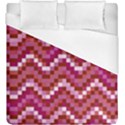 Lesbian Pride Pixellated Zigzag Stripes Duvet Cover (King Size) View1