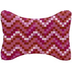 Lesbian Pride Pixellated Zigzag Stripes Seat Head Rest Cushion by VernenInk