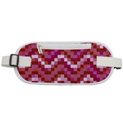 Lesbian Pride Pixellated Zigzag Stripes Rounded Waist Pouch by VernenInk